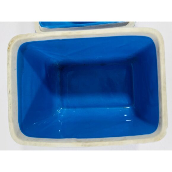Vintage Hall China Westinghouse Delphinium Blue Refrigerator Dish With Lid 6.25” - Picture 9 of 11